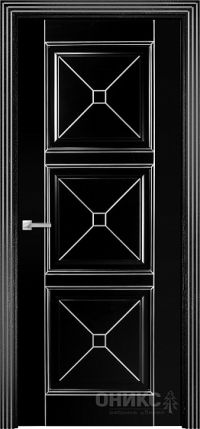 межкомнатная дверь Оникс «Орлеан» (глухая, Черная эмаль с серебрянной патиной)